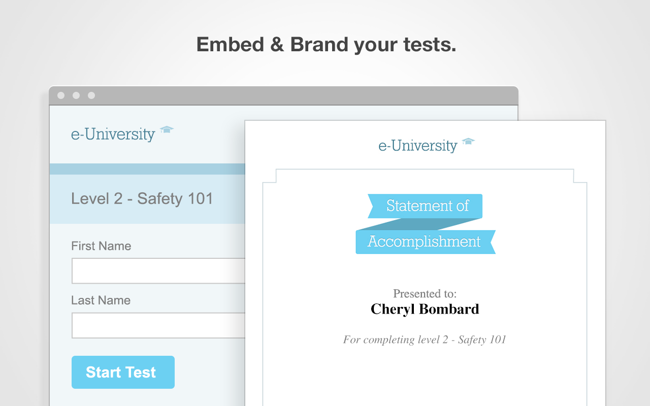 Embed and Brand online exams in ClassMarker